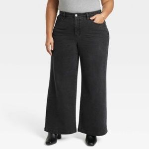 Ava & Viv High-Rise Wide Leg Black Jeans